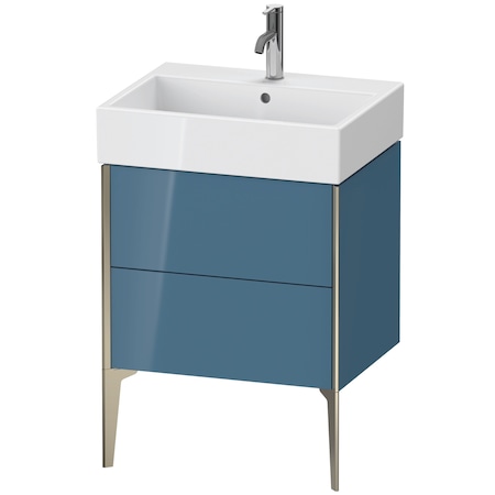 Xviu Floor Standing Vanity Unit Stone Blue High Gloss